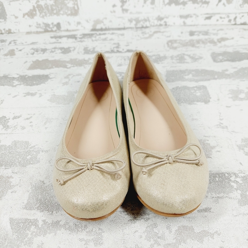 New 1901 Gold Shimmer Slip On Ballet Flats i61